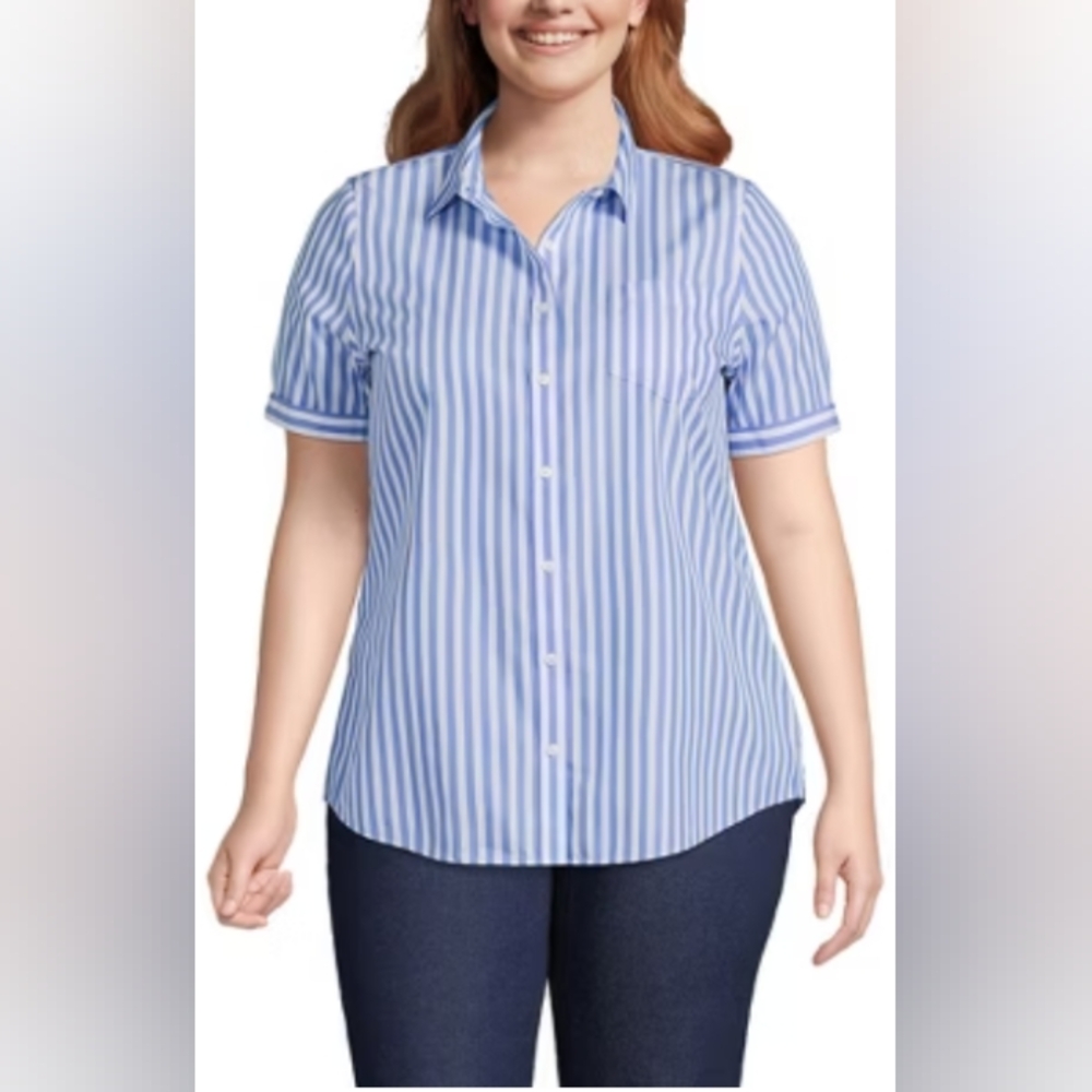 𝑳𝒂𝒏𝒅𝒔 𝑬𝒏𝒅 𝑵𝒐 𝑰𝒓𝒐𝒏 𝑺𝒕𝒓𝒊𝒑𝒆𝒅 𝑩𝒍𝒐𝒖𝒔𝒆 + 𝑬𝒙𝒕𝒓𝒂 𝑻𝒐𝒑 - Picture 2 of 11